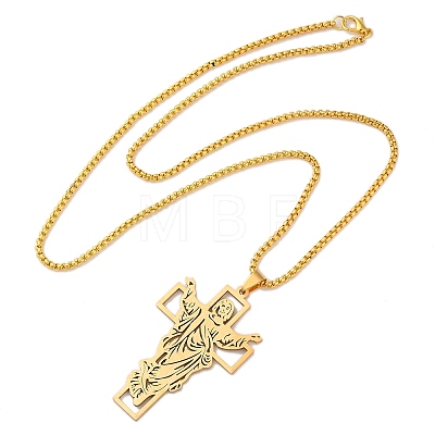 Cross Pendant Necklaces NJEW-A023-06G-1