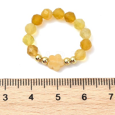 6Pcs 3 Colors Natural Gemstone Finger Rings RJEW-JR01049-1