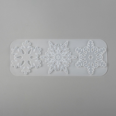 Christmas DIY Snowflake Silicone Pendant Molds X-DIY-P006-31-1