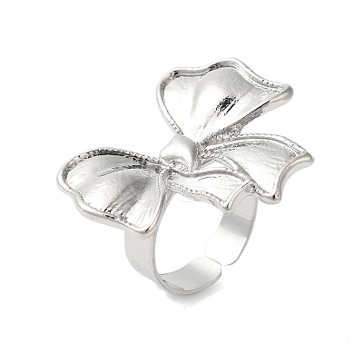 Bowknot Alloy Open Cuff Rings RJEW-U006-05P-1