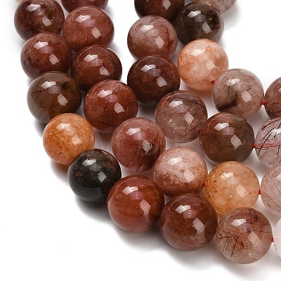 Natural Red Rutilated Quartz Beads Strands G-G300-A02-12mm-1