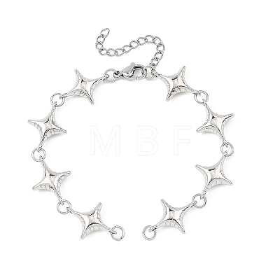 Star Alloy Link Chain Bracelet Making AJEW-JB01628-1