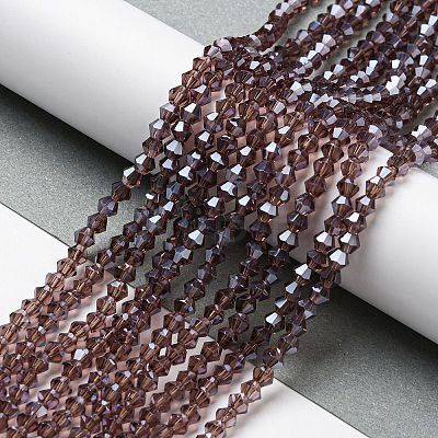 Transparent Electroplate Glass Beads Strands EGLA-A039-T2mm-A05-1