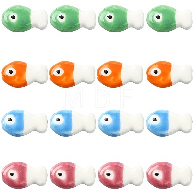 16Pcs 4 Colors Handmade Porcelain Ceramic Beads PORC-FS0001-65-1