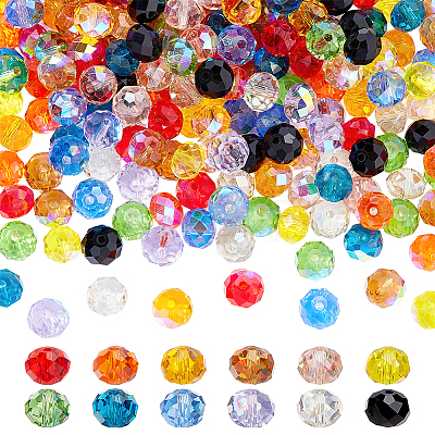240Pcs 12 Colors Electroplate Transparent Glass Beads GLAA-PH0004-64-1
