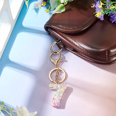 Number 7 Transparent Resin Keychains KEYC-TADJ0001-10G-1