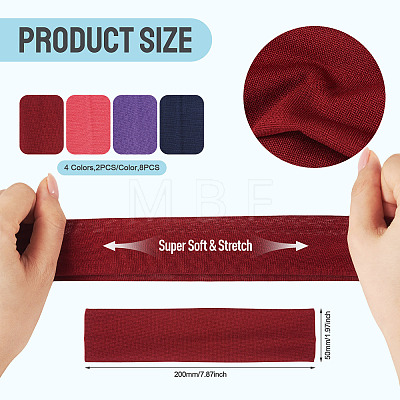8Pcs 4 Colors Milk Silk Cloth Hair Bands OHAR-TAD0001-01A-1