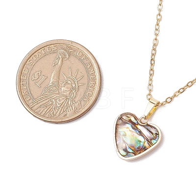 Natural Paua Shell Pendant Necklaces NJEW-JN05141-02-1