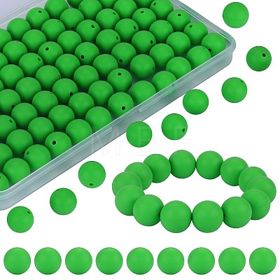 80Pcs Round Silicone Focal Beads SIL-SZ0001-24-24-1