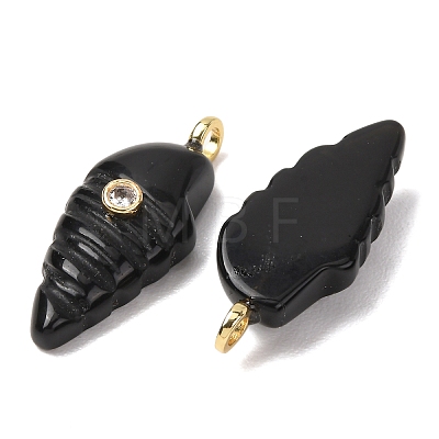 Natural Obsidian Carved Pendants G-H357-04G-07-1