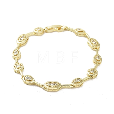 Brass Link Chain Bracelets BJEW-D039-34G-01-1