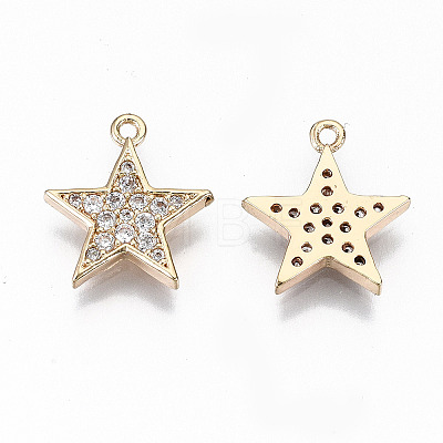 Brass Micro Pave Cubic Zirconia Charms X-KK-S359-054-RS-1