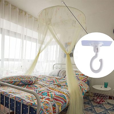 Gorgecraft 6Pcs 2 Colors Rotatable Self Adhesive Plastic Hook Hangers AJEW-GF0007-27-1