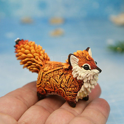 Resin Totem Fox Figurines WG15594-01-1