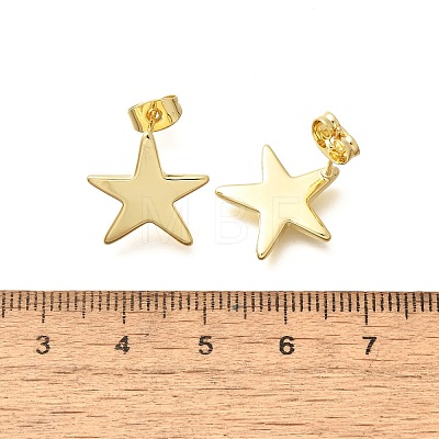 Brass Stud Earrings EJEW-B118-03G-1