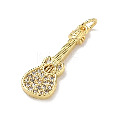 Brass Micro Pave Clear Cubic Zirconia Pendants KK-D289-01G-07-1