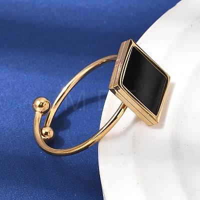 304 Stainless Steel Cuff Open Rings for Women RJEW-B161-01G-01-1