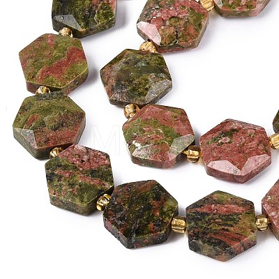 Natural Unakite Beads Strands G-N368-01A-08-1
