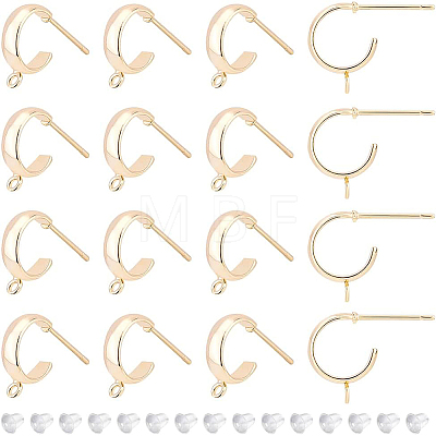 16Pcs Brass Stud Earring Findings KK-BC0008-50-1