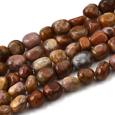 Natural Petrified Wood Beads Strands G-L621-C11-01-1