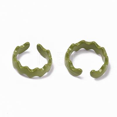 Spray Painted Alloy Cuff Rings X-RJEW-T011-16-RS-1