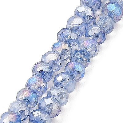 Spray Painted Imitation Jade Glass Beads Strands GLAA-P058-01A-07-1