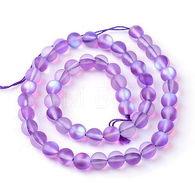 Synthetic Moonstone Beads Strands G-R375-6mm-A09-1
