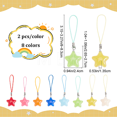 Star Acrylic Mobile Straps HJEW-AB00160-1
