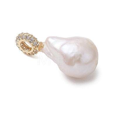 Natural Baroque Keshi Pearl Pendants PALLOY-JF05219-01-1