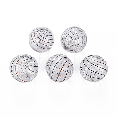 Transparent Handmade Blown Glass Globe Beads LS-GLAA-T012-35C-05-1