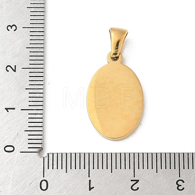 Natural Shell Oval with Initial Pendants STAS-I351-23G-L-1