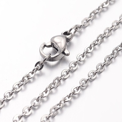 Non-Tarnish 304 Stainless Steel Cable Chain Necklaces NJEW-H445-16P-1