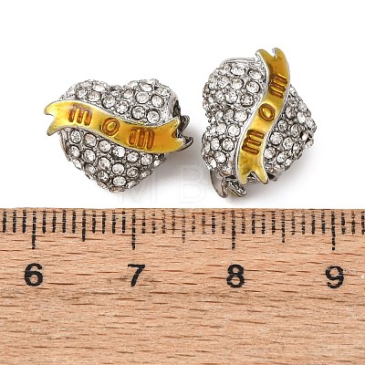 Mother's Day Alloy Rhinestone European Beads PALLOY-K014-03P-1