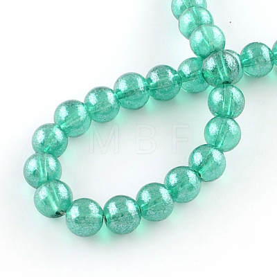 Transparent Spray Painted Glass Bead Strands DGLA-R050-4mm-13-1