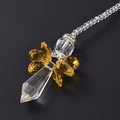 Crystal Fairy Beaded Wall Hanging Decoration Pendant Decoration HJEW-G019-02E-1