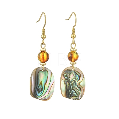 Natural Paua Shell Dangle Earrings EJEW-JE07429-01-1