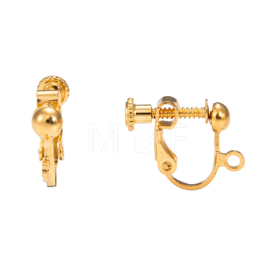 Brass Screw On Clip-on Earring Findings X-KK-L164-01G-1