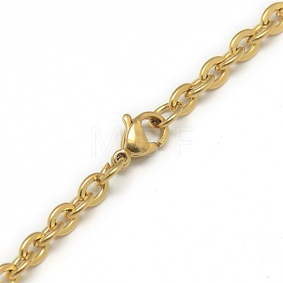 Trendy Unisex 201 Stainless Steel Cable Chain Necklaces NJEW-L043-18G-1