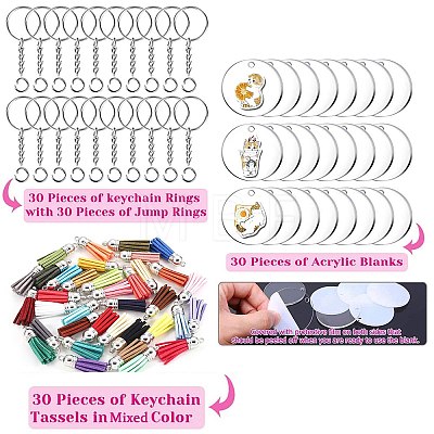DIY Blanks Vinyl Charm Keychain Making Kit DIY-CJ0002-19-1