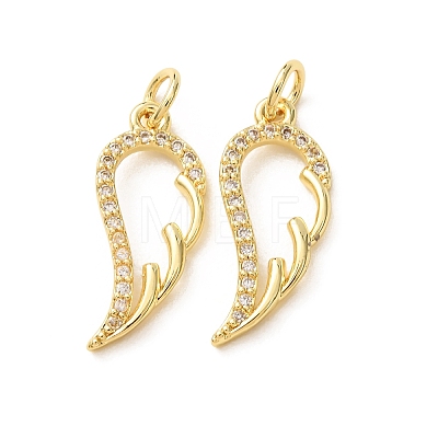 Brass Micro Pave Clear Cubic Zirconia Pendants CU-E003-18G-20-1