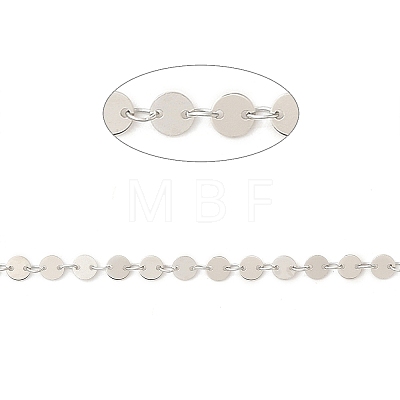 Anti-Tarnish Rhodium Plated 925 Sterling Silver Flat Round Link Chains STER-NH0001-27B-P-1