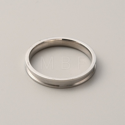 201 Stainless Steel Grooved Finger Ring for Men Women RJEW-WH0009-04H-P-1