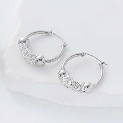 Vintage Style Round 304 Stainless Steel Hoop Earrings MV0538-1