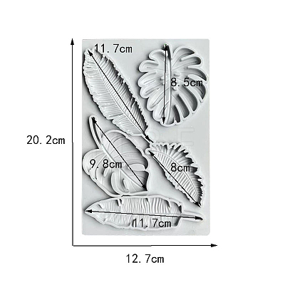 DIY Monstera Leaf & Feather Food Grade Silicone Molds FEAT-PW0001-024A-1
