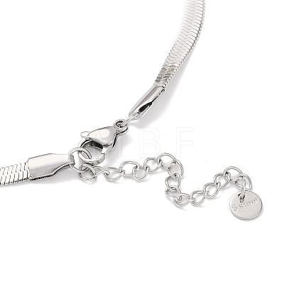 304 Stainless Steel & ABS Plastic Herringbone Chain Flower Pendant Necklaces for Women NJEW-C055-01P-1