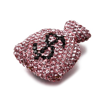 Handmade Polymer Clay Rhinestone Beads CLAY-Z006-04D-1