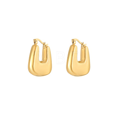 U-Shaped Stainless Steel Hoop Earrings for Women GG9870-1-1