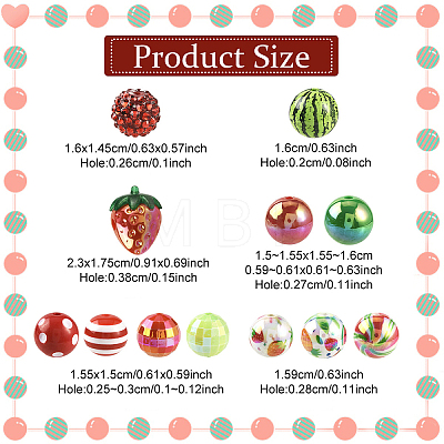 29Pcs 8 Styles Opaque Acrylic Beads MACR-YW0004-80-1