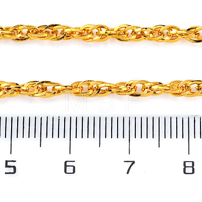 3mm Rack Plating Brass Rope Chain Necklaces for Women Men MAK-L044-29G-1