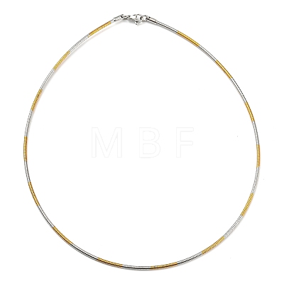 Vacuum Plating 202 Stainless Steel Wire Choker Necklace with Clasp NJEW-H011-09GP-1